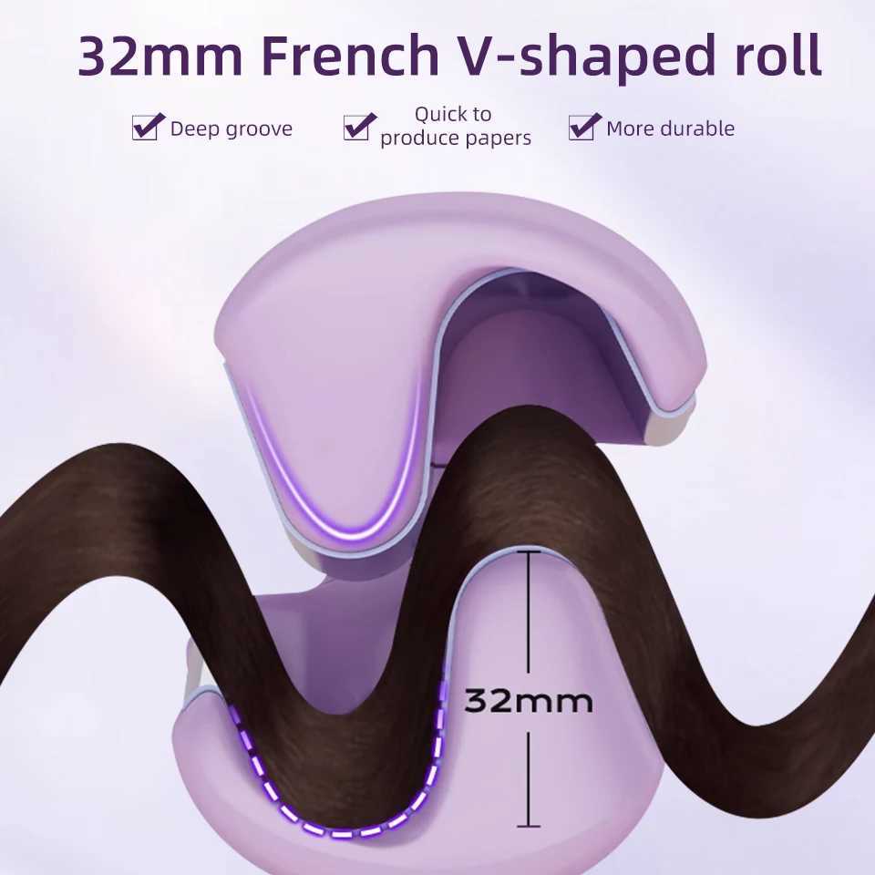 32mm Hair Wave Curling Iron Professional French Egg Roll Hair Curler Corrugated Wavy Styler Fast Heating Volumizing Styling ToolXJ241010