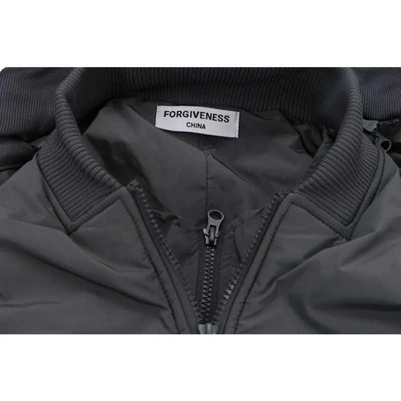 Men's Down Parkas Winter Warm Mens Jacket High Strt Tech Wear Padded Double Zipper Splicing Mens Hoodie Casual Coat Parkas Mens Clothing Y241009X