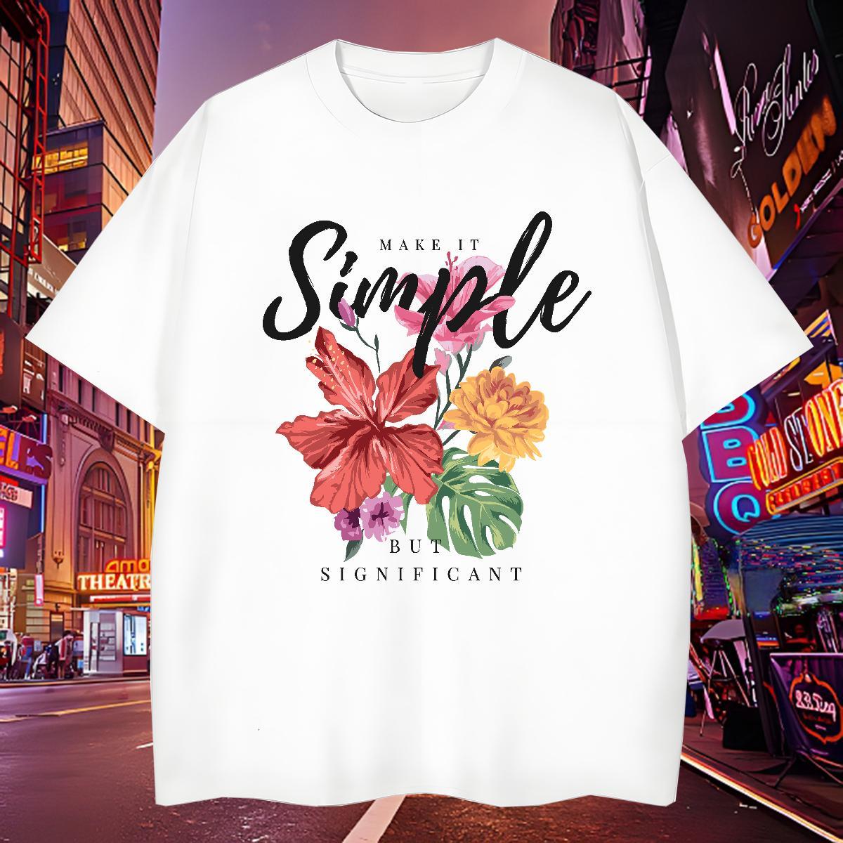 Comfortable T-Shirts 230g Cotton letter Street Casual Anime Breathable Crew Neck Mens Tshirts Factory Direct Tees