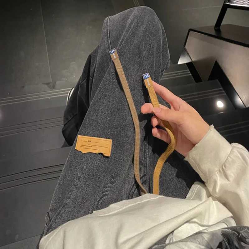 Mens Jeans Straight Trousers Wide Leg Man Cowboy Pants Large Size Light Blue 90s Streetwear High Quality Spring Autumn Y2k XsX241009