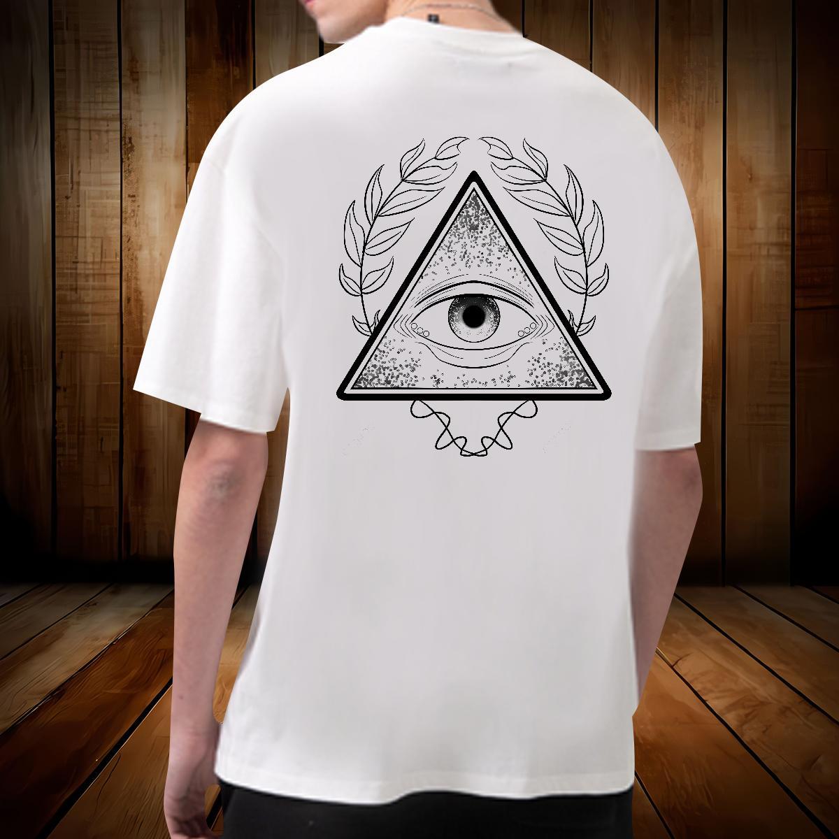 Cool Design T-Shirts for Men 230g Pure Cotton eye of the devil Anime Printing Street Custom Cartoon Breathable Crew Neck Men Clothes T-Shirt DIY Polos