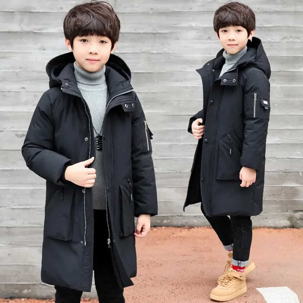 Down Coat -30 boys winter jackets children clothing warm down cotton jacket Hooded coat waterproof thicken outerwear s parka clothes H241010