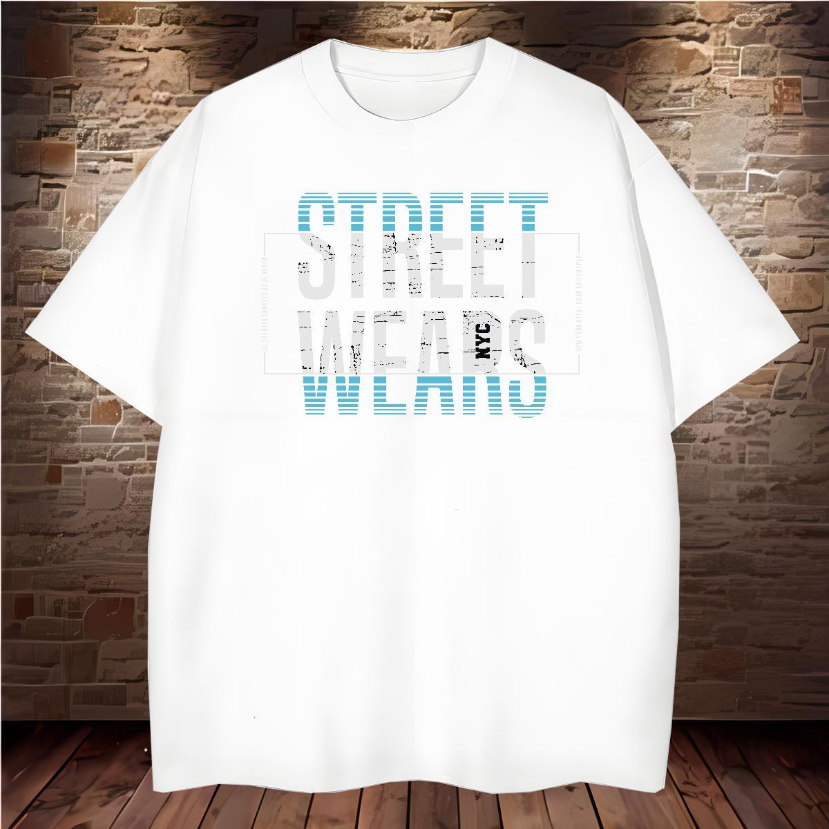 Classic Men T Shirts 230g Cotton letter Street Custom Printing Breathable Crew Neck Couples T Shirts Fashion New Tops Tees