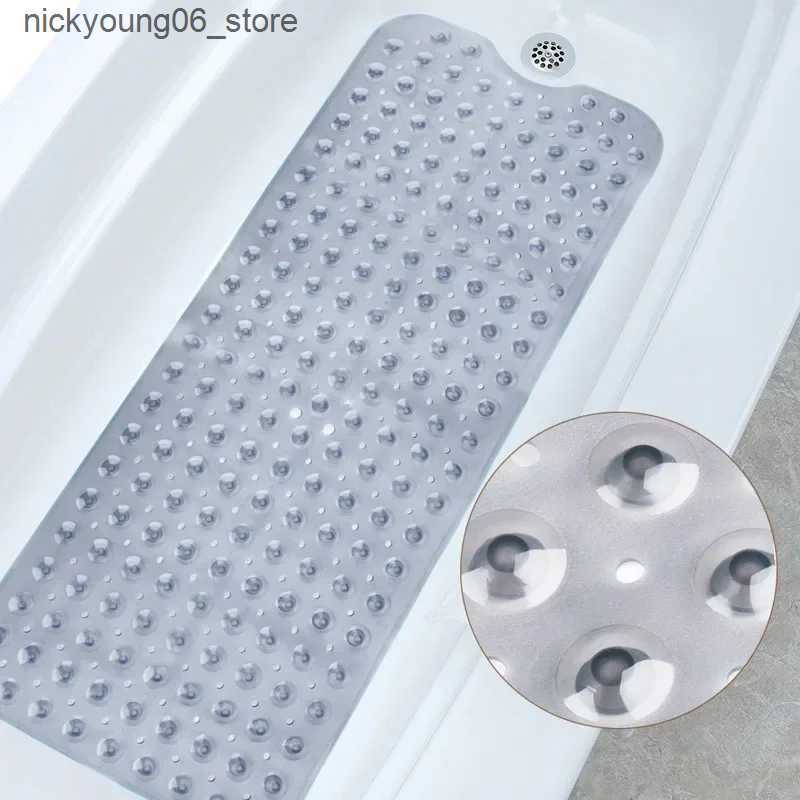Non-Slip Bath Mats 100*40cm Bath Tub Shower Mat Non-Slip And Extra Large Bathtub Mat With Suction CupsMachine Washable Bathroom Mats With Drain L24091