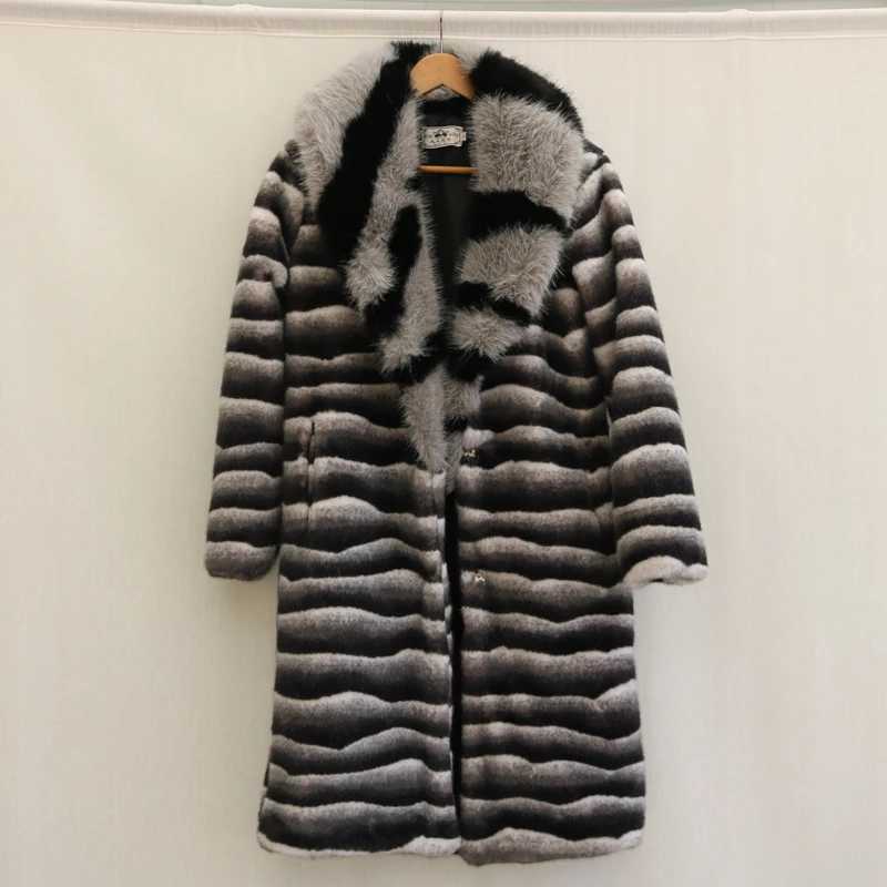 Mens fur coat mint coat winter warmth windproof large fur collar large size W241009