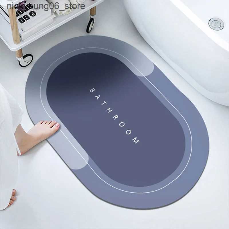 Non-Slip Bath Mats Absorbent Bathroom Bath Mat Anti-slip Shower Rug Diatom Ooze Bath Mats Kitchen Entrance Doormats Home Floormat Bathtub Carpet L2409