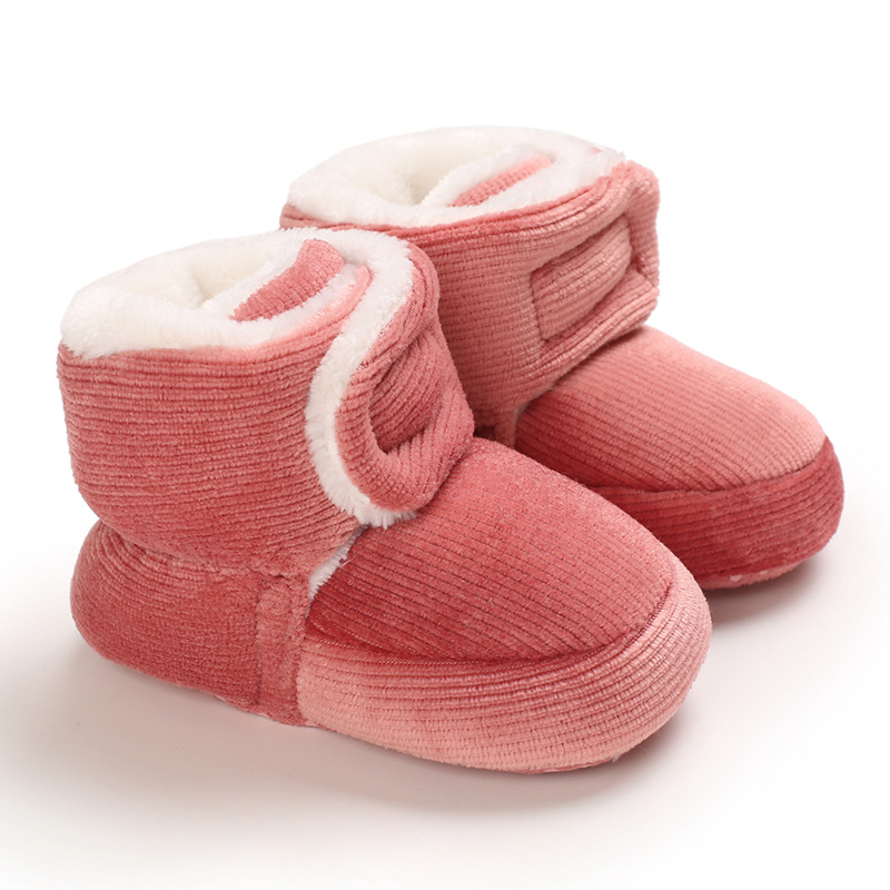 2024 Baby Autumn Winter Boots Baby Girl Boys Winter Warm Shoes cutefeet Solid Color Fashion Toddler First Walkers Kids Boots Shoes 0-18M