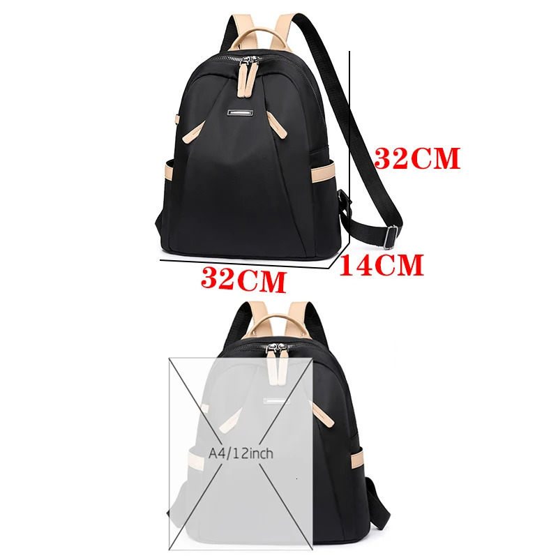 Waterproof Womens Backpack Nylon High Capacity Lightweight Multi layer Pocket School Bag 241008