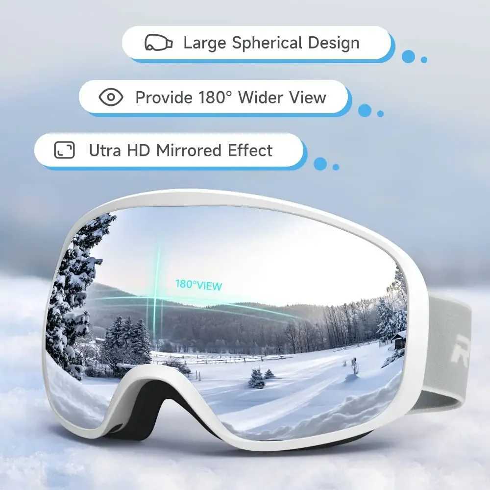 Childrens ski goggles double-layer UV400 anti fog OTG wear-resistant glasses ski mask snowboard childrens snow goggles wearable helmet CL241010