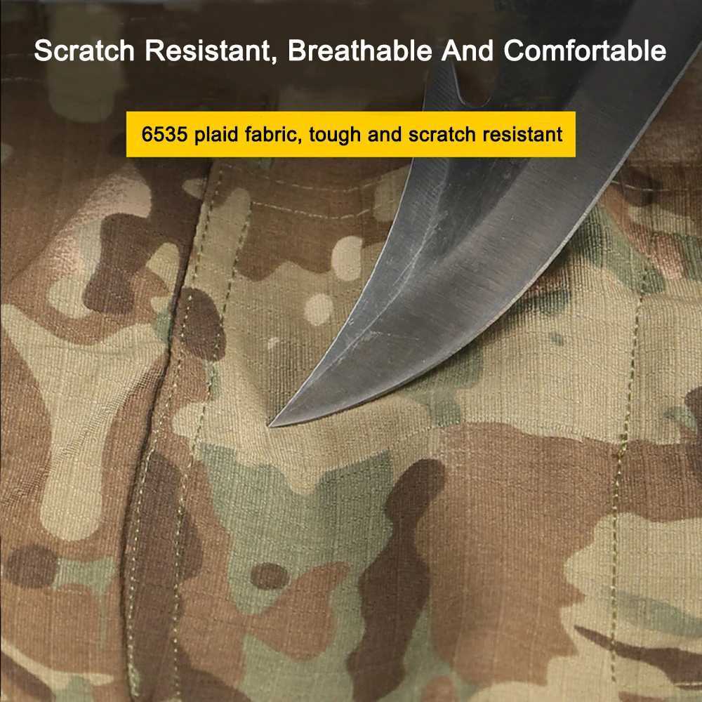 Tactical camouflage pants outdoor hunting training set combat pants tear resistant cargo pants mens work clothes hiking troops W241009