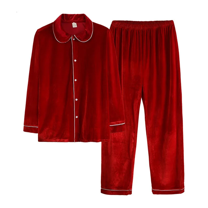 Adult Christmas Velvet Costume Red Green Family Match Christmas Lounge Sleepwear 241007