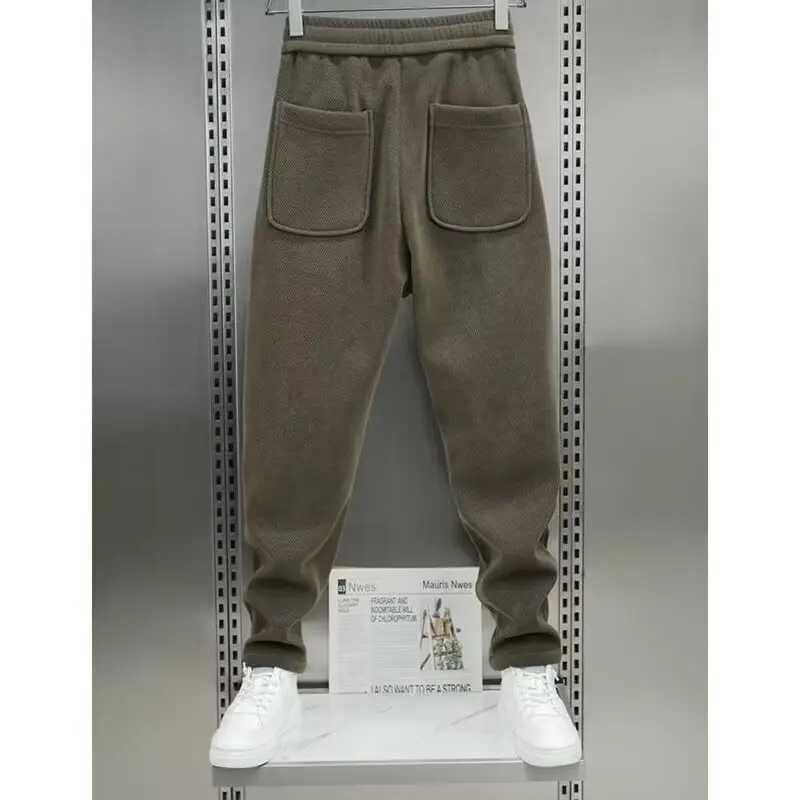 Mens denim casual pants loose pants 2024 autumn new item bundled foot pants mens casual fitness sports pants W241009