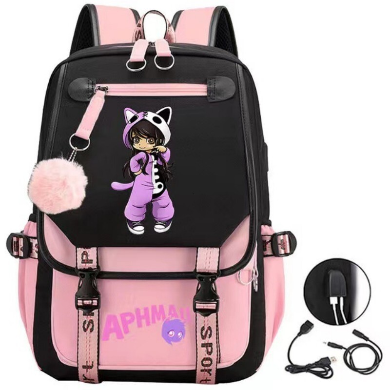 Aphmau Anime Backpack Cosplay Unisex Students School Cartoon Bookbag Laptop Travel Rucack Outdoor Bag