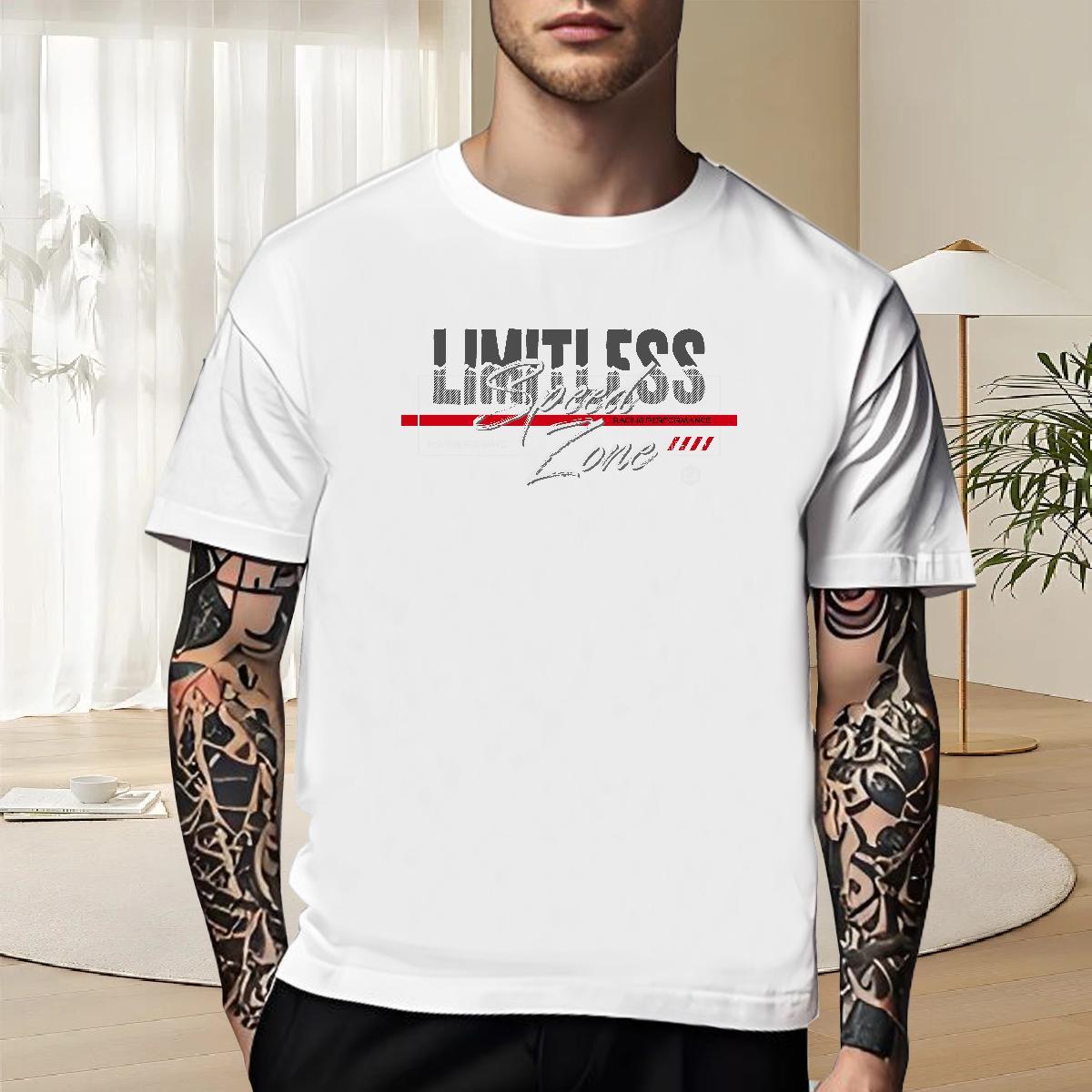 Loose Fit Man T Shirts 100% Cotton 230g letter Street Casual Oversized 4XL Breathable Short Sleeve Tshirts Fashion Casual Tops Tees
