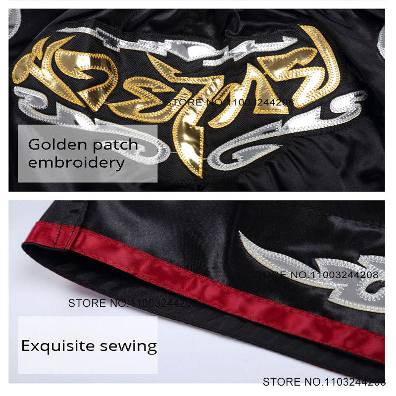 Boxing Shorts Muay Thai Shorts Satin Polyester Martial Arts MMA Clothing Men Women Kids Gym Workout Grappling Kickboxing Pants
