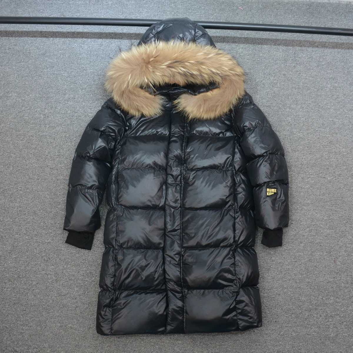 Down Coat Girl and boy down jacket long and thick Parkas black childrens hoodie warm coat baby apron snow jacket winter clothing XMP549 H241010