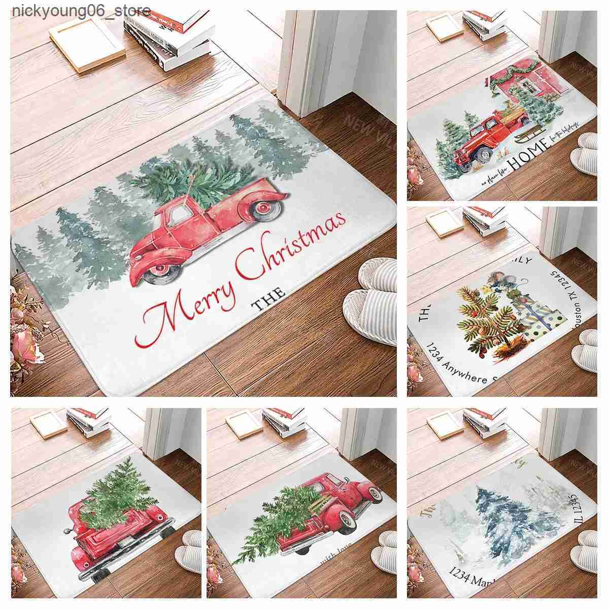 Non-Slip Bath Mats Christmas series anti slip shower mat bathroom carpet shower mat home decoration floor mat kitchen bedroom living room door mat L24