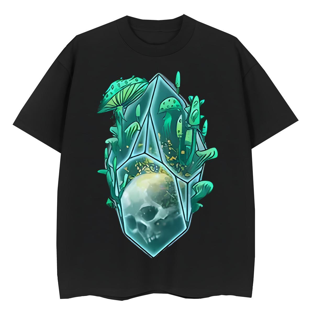 New Womens T Shirts 230g 100% Cotton Comfortable Sports Casual skull Women Tees Loose fit Plus Size Custom Top Shirts