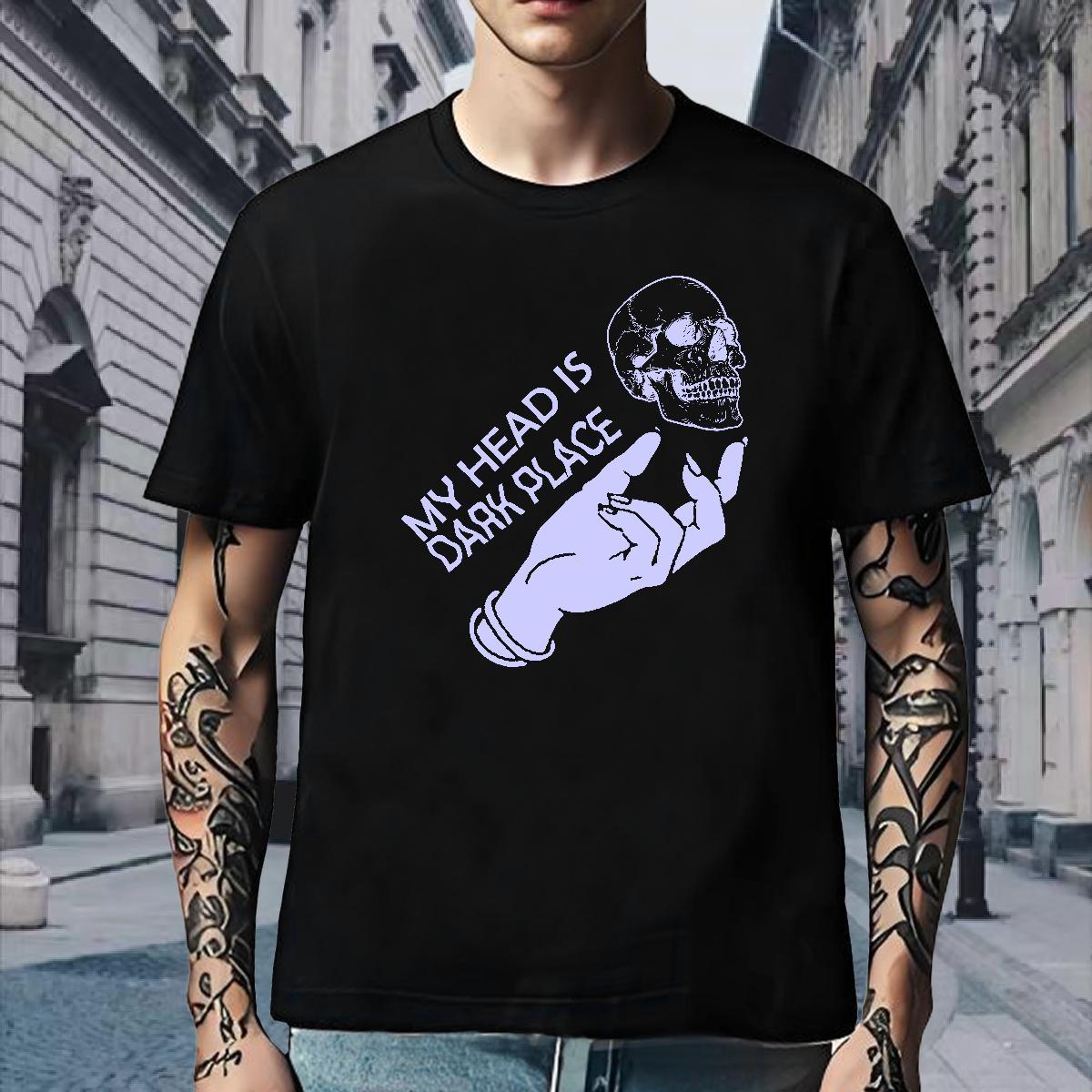 Designer T-Shirts 100% Cotton 230g skull Sport White Plus Size Round Neck Short Sleeve Men Tees Fashion Polos