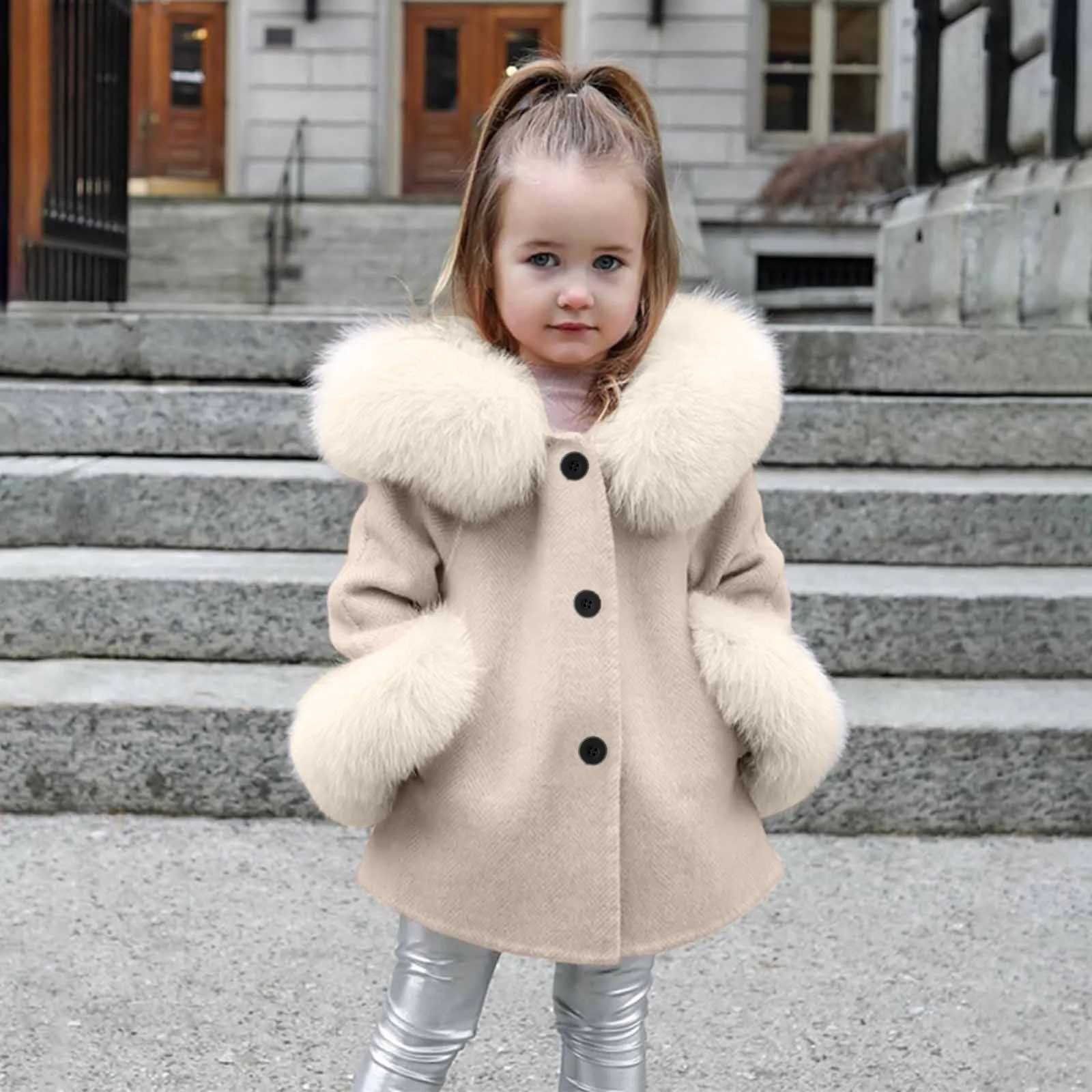 Down Coat Preschool girls winter windproof jacket warm wool jacket girls winter jacket big girls winter jacket H241010
