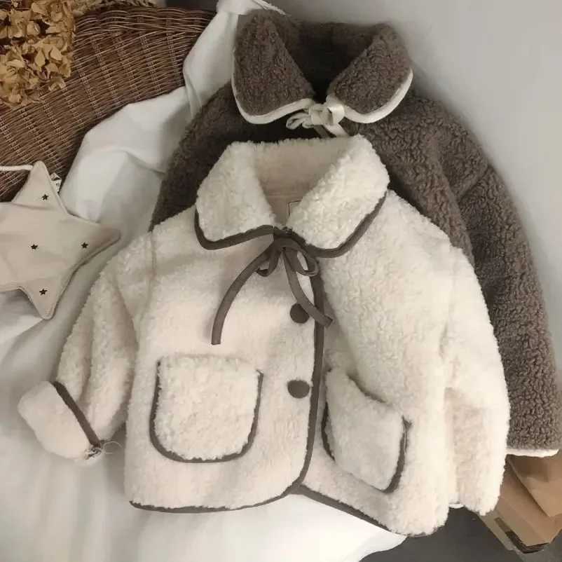 Down Coat Thick wool baby warm coat baby coat baby coat tie girl dress 1-10Y baby girl fashionable coat winter jacket H241010