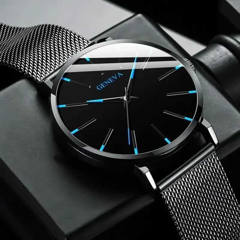 Minimalist Mens Fashion Ultra Thin Watches Simple Men Business Stainless Steel Mesh Belt Quartz Wrist Watch Relogio MasculinoX241010