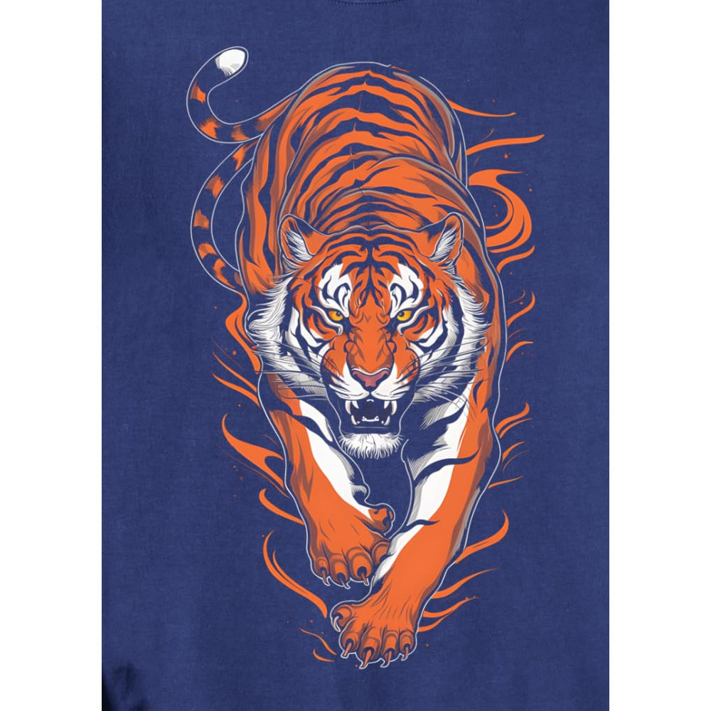 Long Sleeve Shirts for Men sweatshirt Tiger Stripes Big Cat Animal Print Graphic Design Sweatshirt Tee Streetwear Casual tops clothes