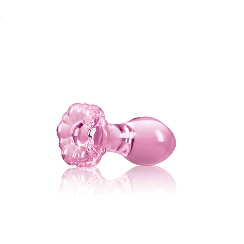 Small Pink Glass Butt Plug Crystal Huge Ball Anal Beads Penis Heart Rose Glass Anus Dildo Set Adult Masturbation Toy 241010