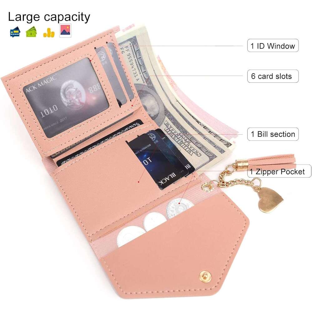 Small Wallet Women,Ultra Slim Pu Leather Credit Card Holder Clutch Wallets for Women