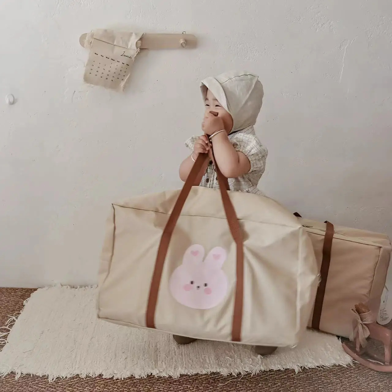 Cartoon Mom Bag Large Capacity Kindergarten Quilt Storage Bag Outdoor Travel Essential 241008