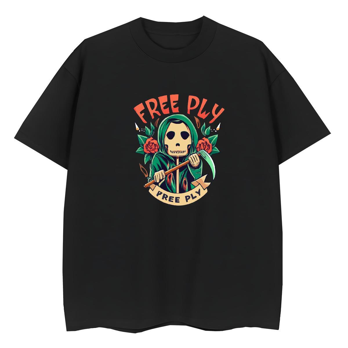 New Arrival T-Shirts 230g Cotton Breathable Crew Neck Sports Street Wear skull Women Tshirts Soft Oversized Tees Shirts