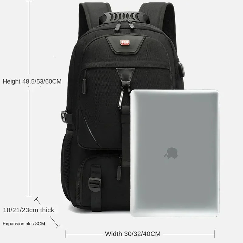 50L 60L 80L outdoor backpack with USB port suitable for mens bags large capacity unisex sports hiking camping 241008