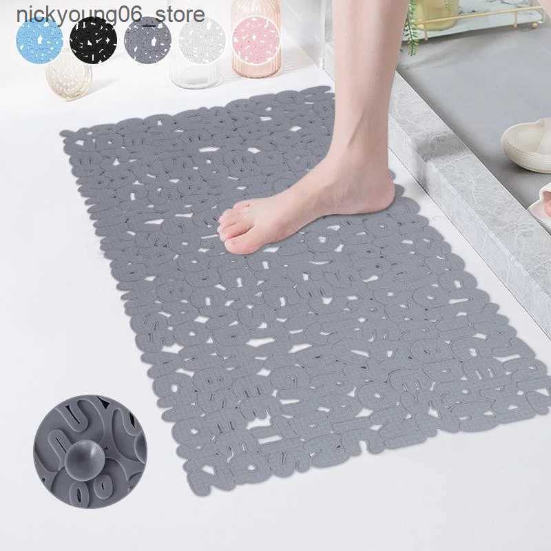 Non-Slip Bath Mats PVC Bathroom Alphabet Mats Anti Non Slip Bath Shower Massage Mat Rubber Strong Suction Bath Tub Mat Toilet Foot Mat L240910