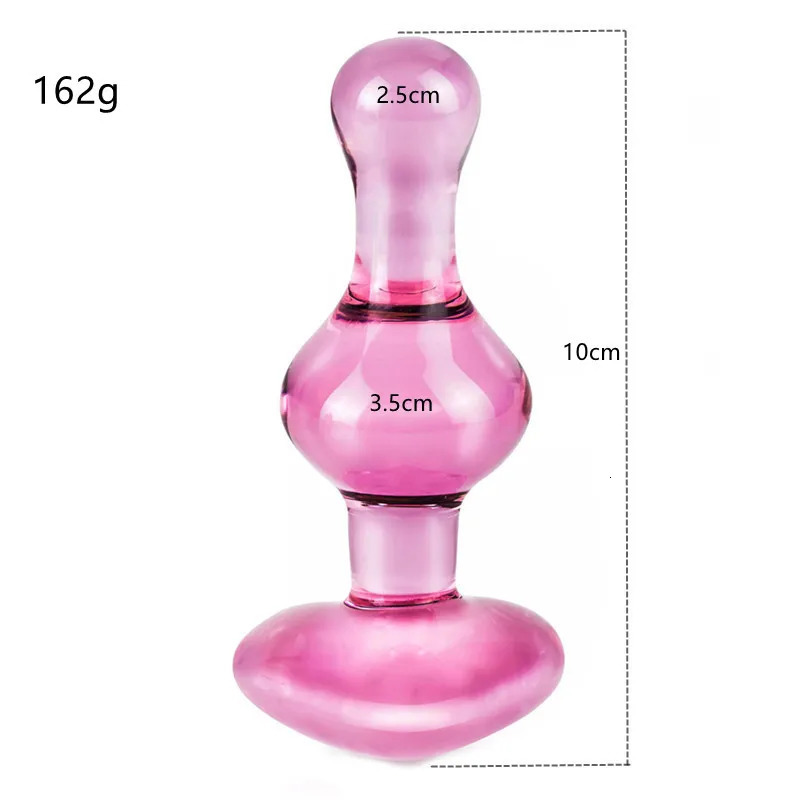 Glass Anal Plug Sex Toys For Women Pink Heart Anal Stimulator Crystal Buttplug Women Men Prostate Massage Vagina Butt Plug Balls 241010