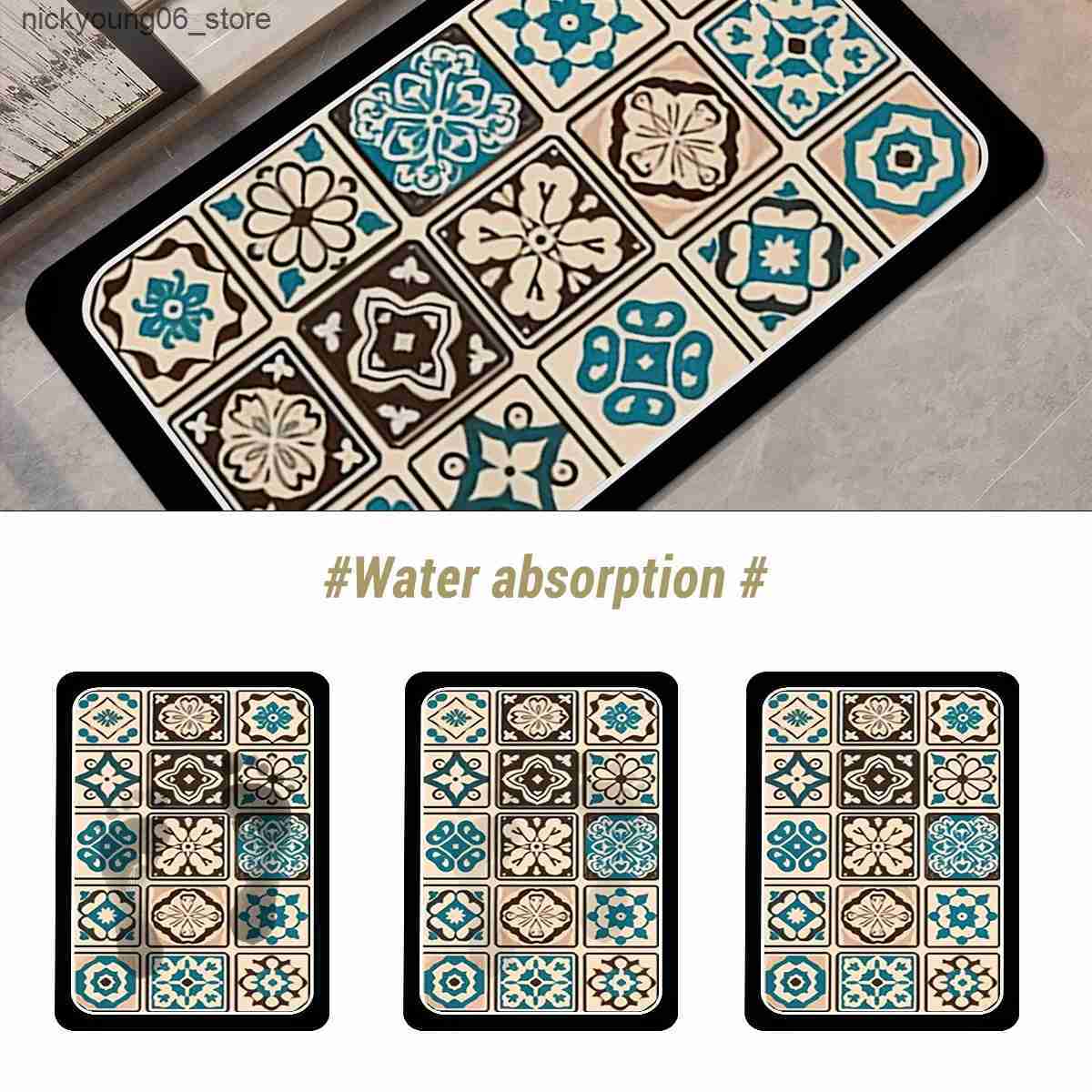 Non-Slip Bath Mats Diotomite Bathroom Mat Non-Slip Foot Floor Mats Quick Dry Super Absorbent Shower Pad Toilet Carpet Doormat Washable L240910