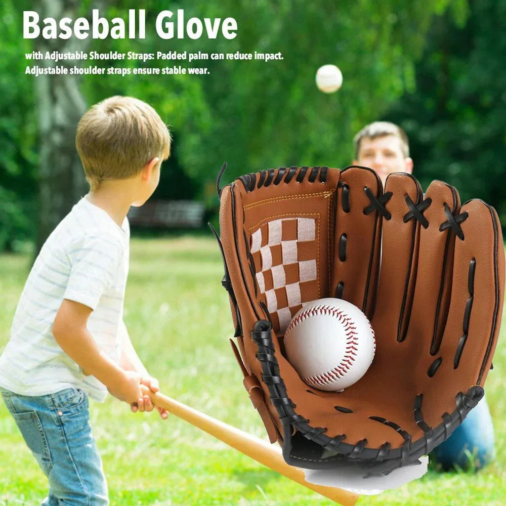 Outdoor Sport Baseball Glove Catcher Baseball Softball Training Practice Equipment Left Hand For KidsTeenagersAdults 241010