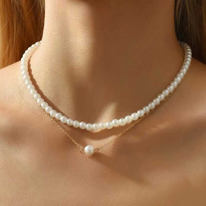 YWZIXLN Trend Elegant Jewelry Wedding Multilayer Pearl Necklace For Women Fashion White Imitation Pearl Choker Necklace N0323X241009