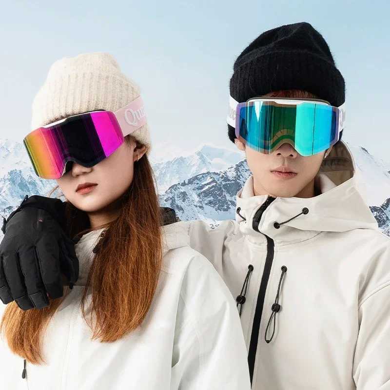 Qunature ski goggles large frame ski goggles double-layer UV400 anti fog ski goggles outdoor sports goggles CL241017
