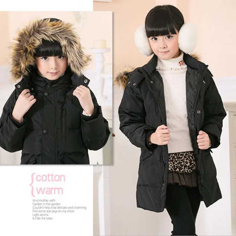 Down Coat Girls winter white duck down jacket boys black Parka jacket 90% down jacket girls childrens clothing chiffon thick jacket H241010