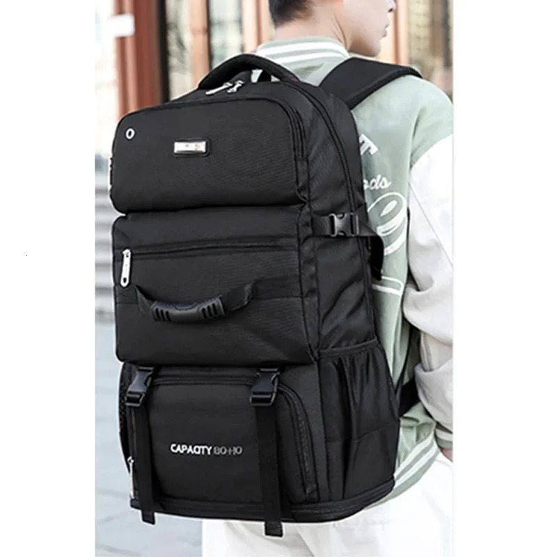 80L 90L travel bag large capacity climbing backpack mens outdoor camping hiking 241008
