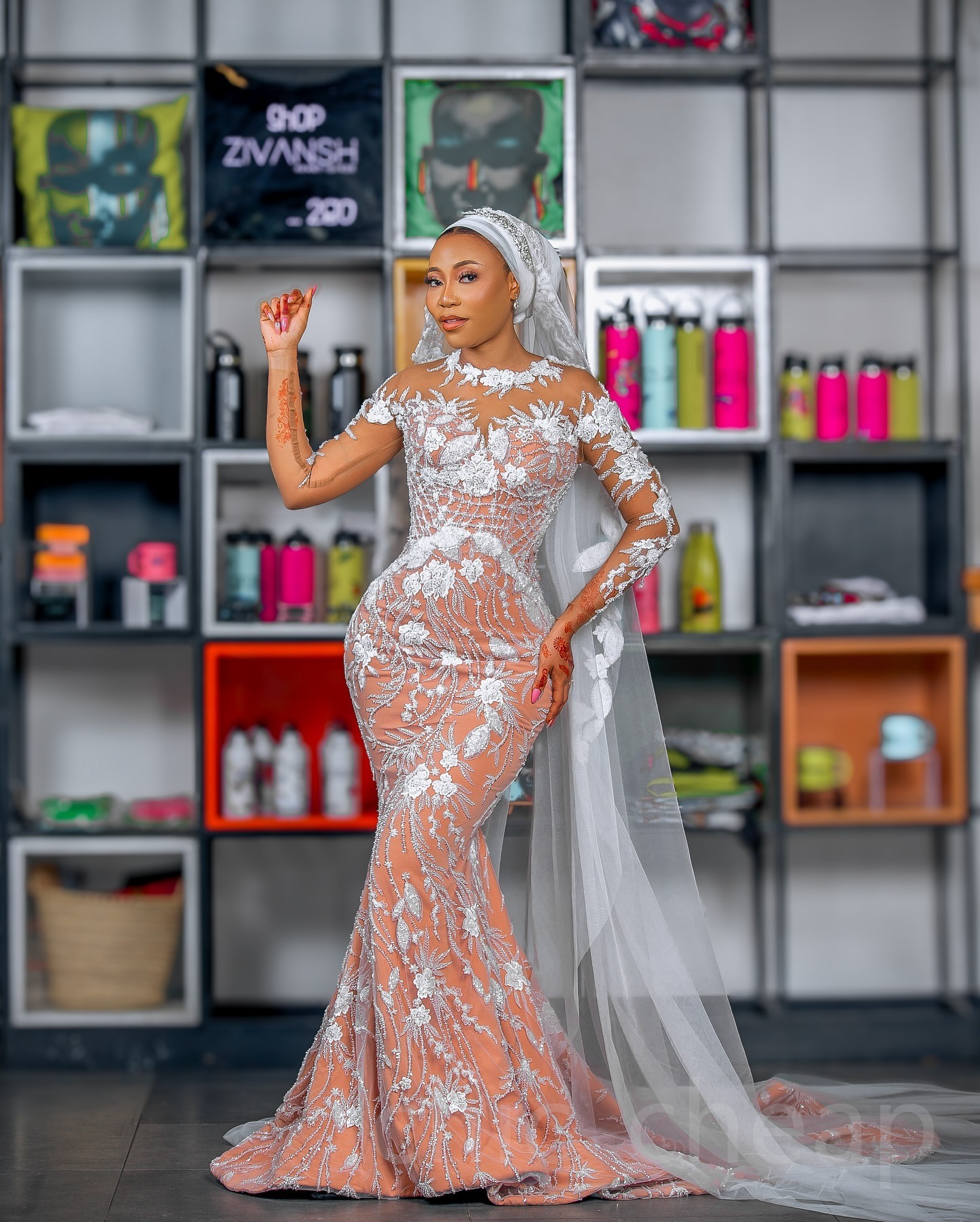 Aso Arabic Ebi Plus Size Off White Illusion Mermaid Wedding Dresses Lacefull Beaded Full Sleeves Vintage Elegant Bridal Gowns Dress ZJ