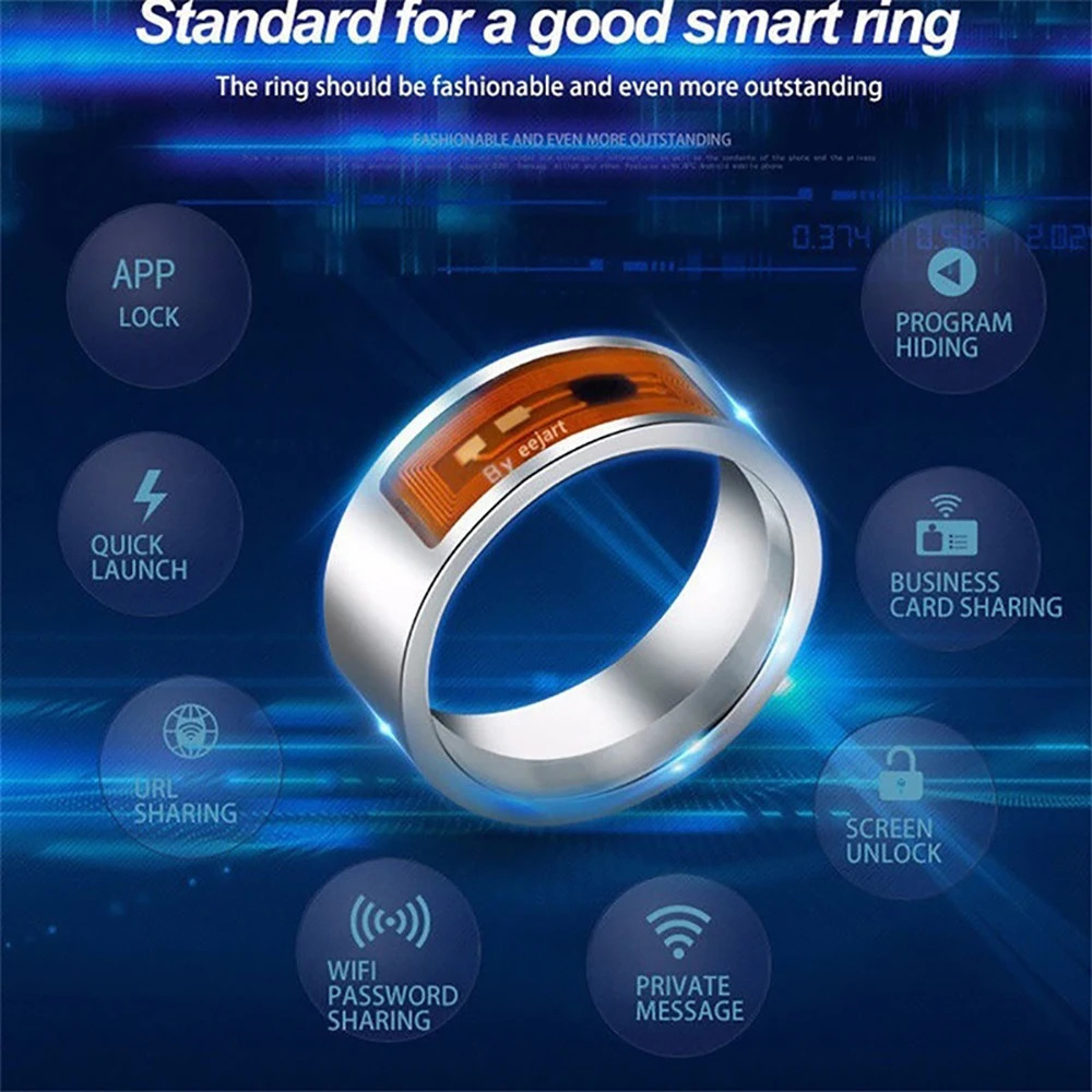 Smart Ring NFC Multifunctional Waterproof Smart Ring Wearable Finger Digital Ring Smart Accessory 241009