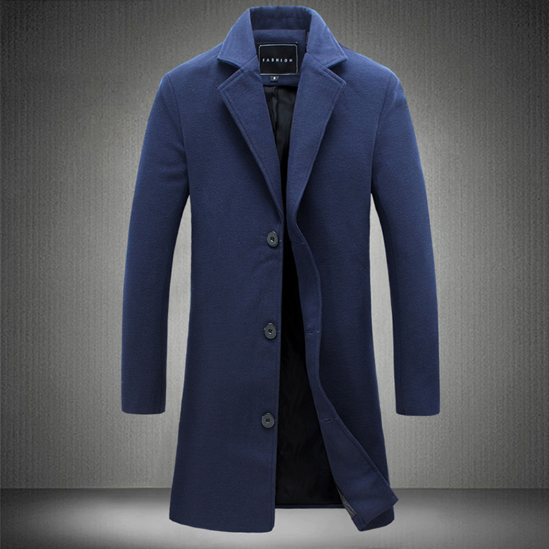 Men's jacket 2024 Colourful full autumn men's long single-breasted tweed trench coat men Korean version of the Slim solid-colour large size 