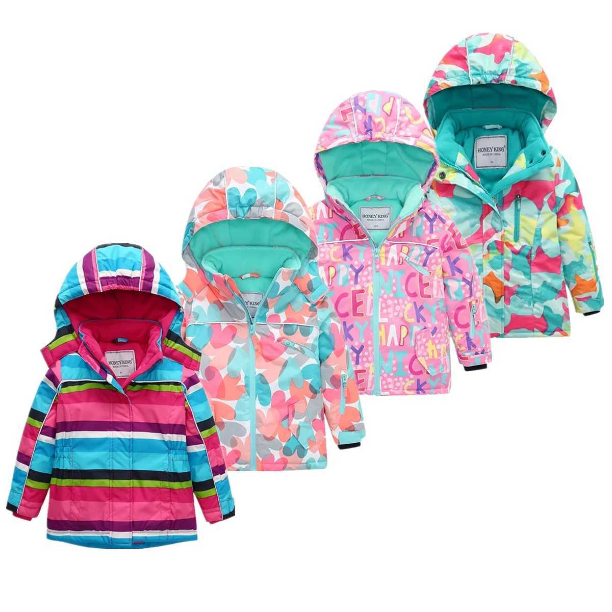 Down Coat HONEYKING Ski Jacket Winter Windproof Outdoor Sports Snow Jacket Girls Ski Clothes Ski Clothes H241010