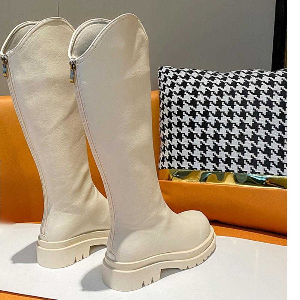 Knight Boots Womens Thick Fashion Boots Long Leg Tube Boots Long Martin Boots High Boots Fat Sister Womens Boots Boots 240826