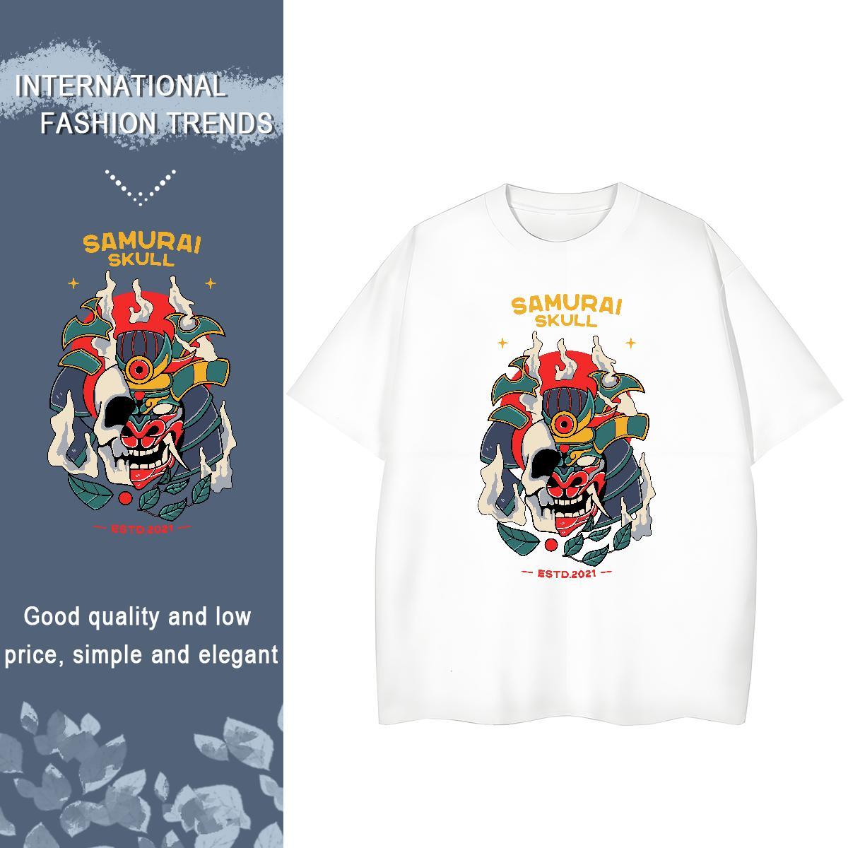Brand Womens T Shirts 230g 100% Cotton Breathable Street skull Woman Tshirt Lady Custom Print Oversized Polos