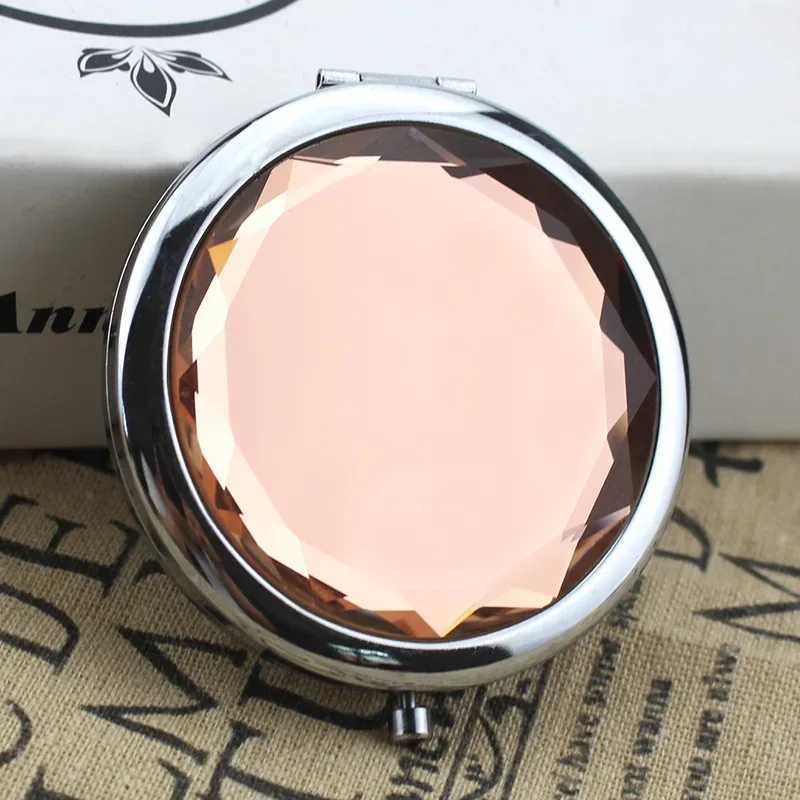 Customized personalized rose gold handheld bathroom folding compact makeup mirror portable double-sided bridesmaid wedding party gift W240813