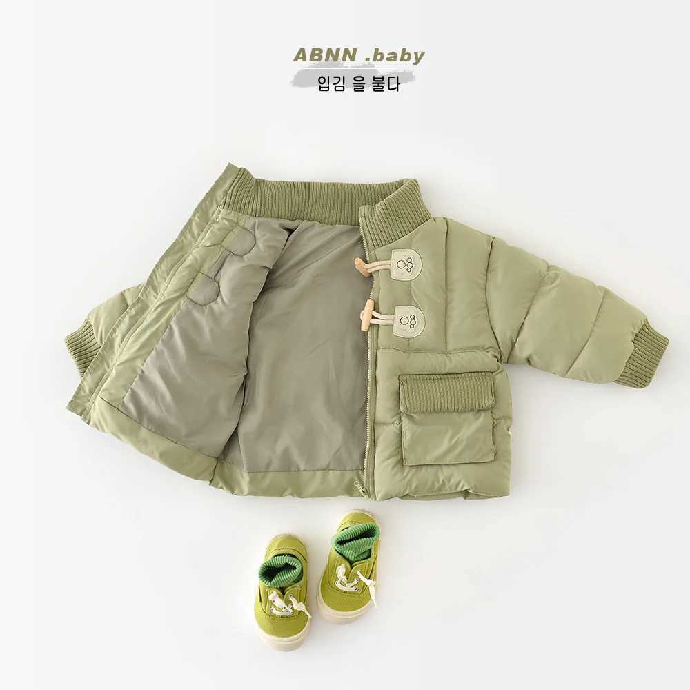 Down Coat Korean baby girl winter jacket made of pure cotton thick knit fabric knitted for preschoolers park girls cotton quilted coat H241010