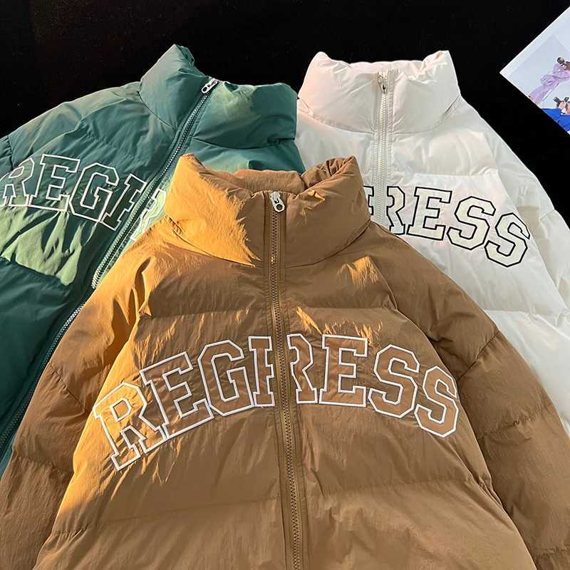 Men's Down Parkas Burgundy Embroidery Bubble Jacket Winter Warm Thicken Coat Variety of Styles Parkas Fashion Warm Casual Puffer Jacket for Men Y