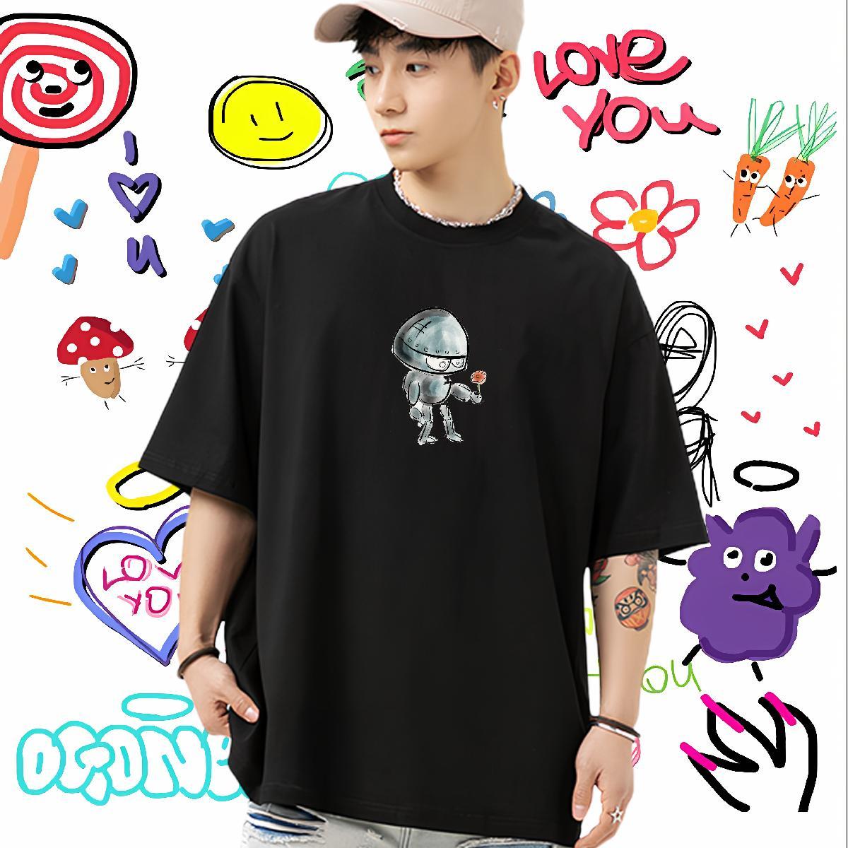 Popular Man T Shirts 100% Cotton 230g ET Home Outdoor Oversized Breathable Men Clothes T-Shirt Wholesale Tees Shirts